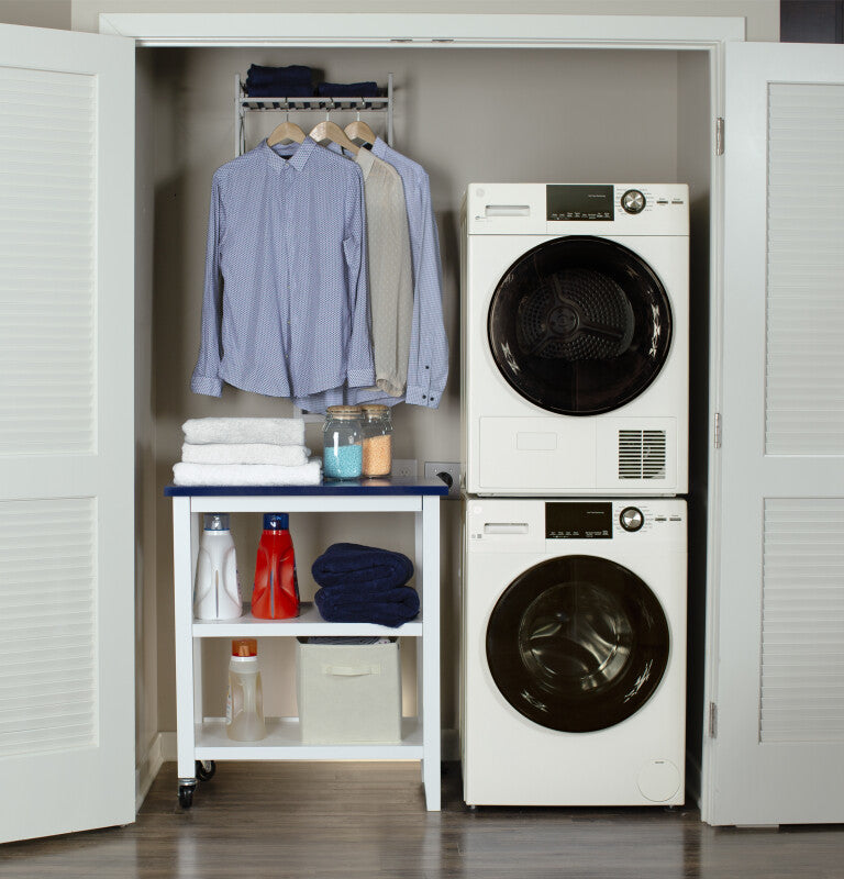 GE  24" 2.4 Cu. Ft. Front Load Washer with Steam - White (GFW148SSMWW)