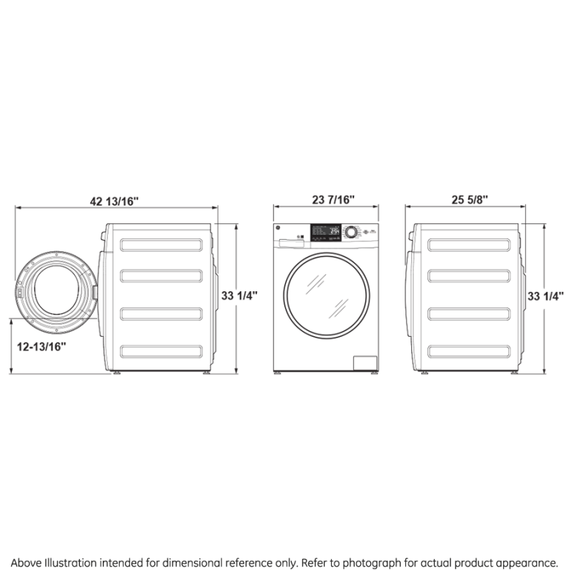 GE  24" 2.4 Cu. Ft. Front Load Washer with Steam - White (GFW148SSMWW)