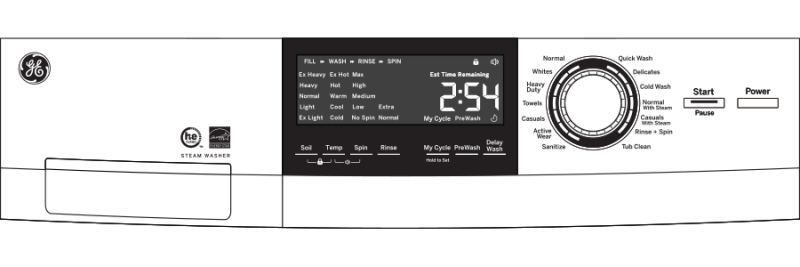 GE  24" 2.4 Cu. Ft. Front Load Washer with Steam - White (GFW148SSMWW)