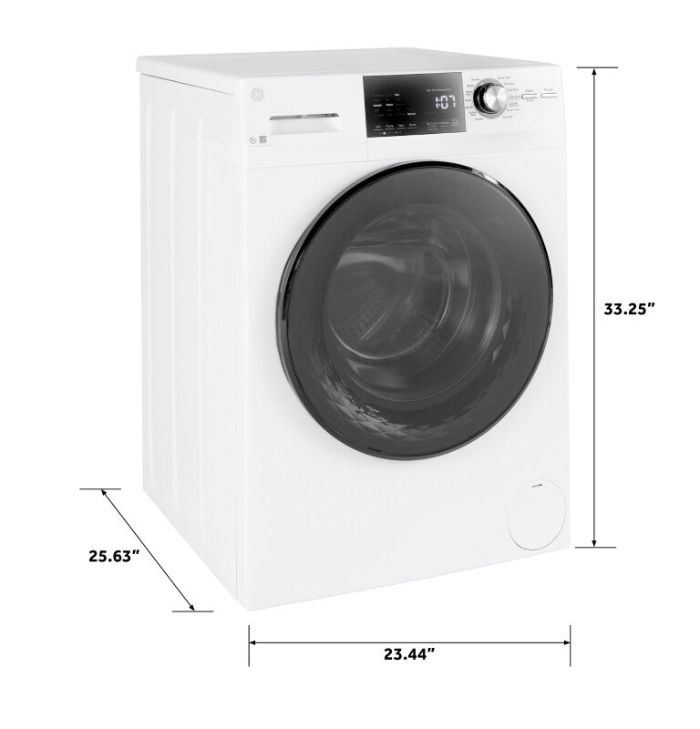GE  24" 2.4 Cu. Ft. Front Load Washer with Steam - White (GFW148SSMWW)