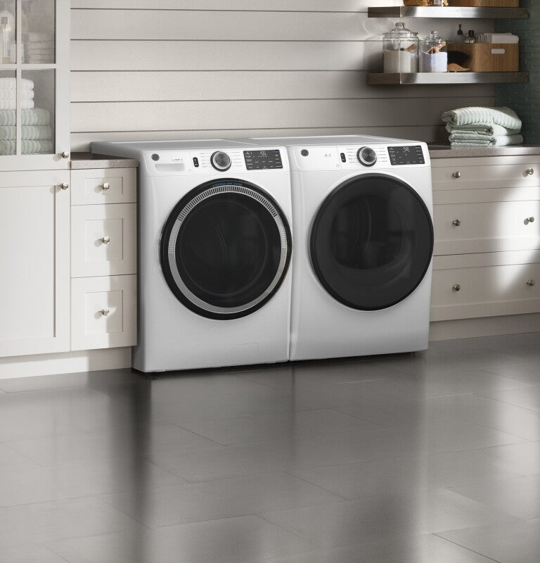 GE  4.8 cu. ft. Capacity Smart Front Load Washer with UltraFresh Vent System with OdorBlock and Sanitize w/Oxi - White (GFW550SSNWW)