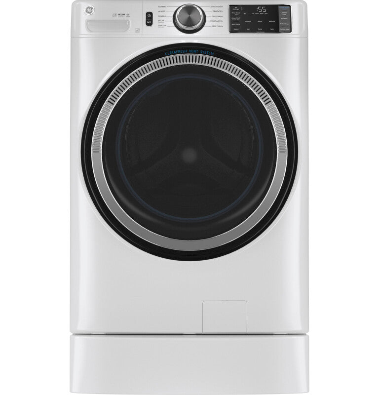 GE  4.8 cu. ft. Capacity Smart Front Load Washer with UltraFresh Vent System with OdorBlock and Sanitize w/Oxi - White (GFW550SSNWW)