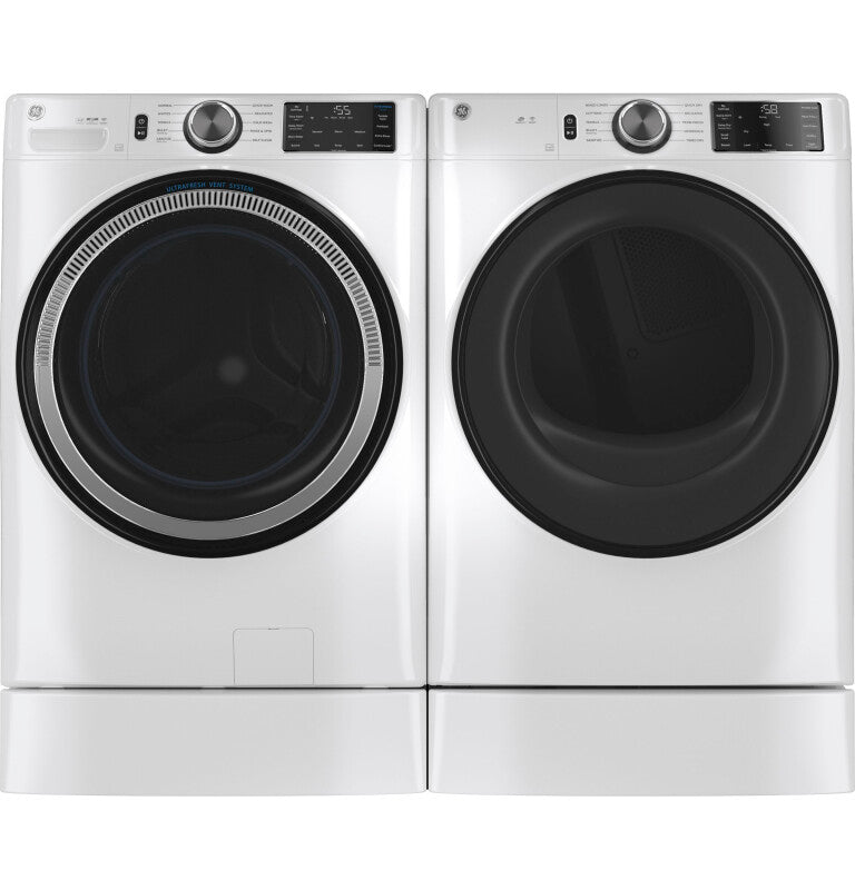 GE  4.8 cu. ft. Capacity Smart Front Load Washer with UltraFresh Vent System with OdorBlock and Sanitize w/Oxi - White (GFW550SSNWW)