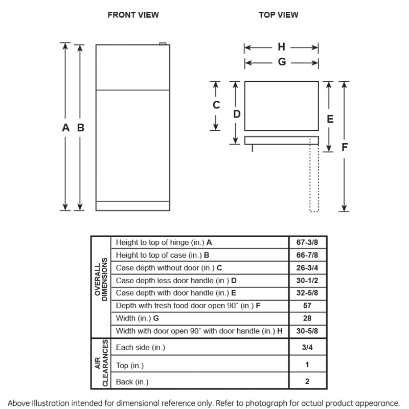 GE 28-Inch 17.5 Cu. Ft. Top-Freezer Refrigerator - White (GIE18DTNRWW)