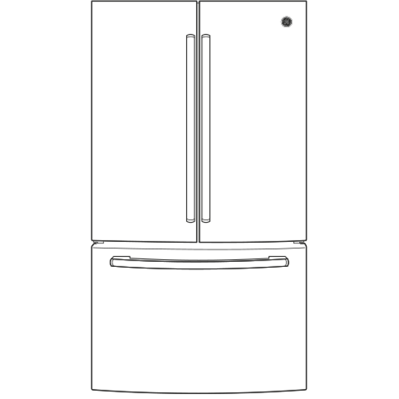 GE  24.7 Cu. Ft. French-Door Refrigerator - White (GNE25JGKWW)
