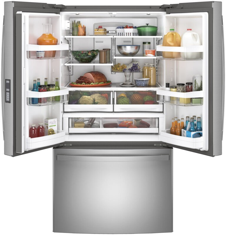 GE  28.7 Cu. Ft. Fingerprint Resistant French-Door Refrigerator - Fingerprint Resistant Stainless Steel (GNE29GYNFS)