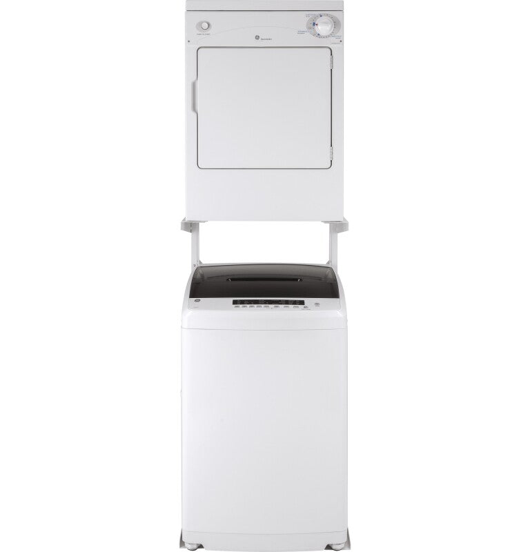 GE  Space-Saving 2.8 cu. ft. Capacity Stationary Washer with Stainless Steel Basket - White (GNW128SSMWW)