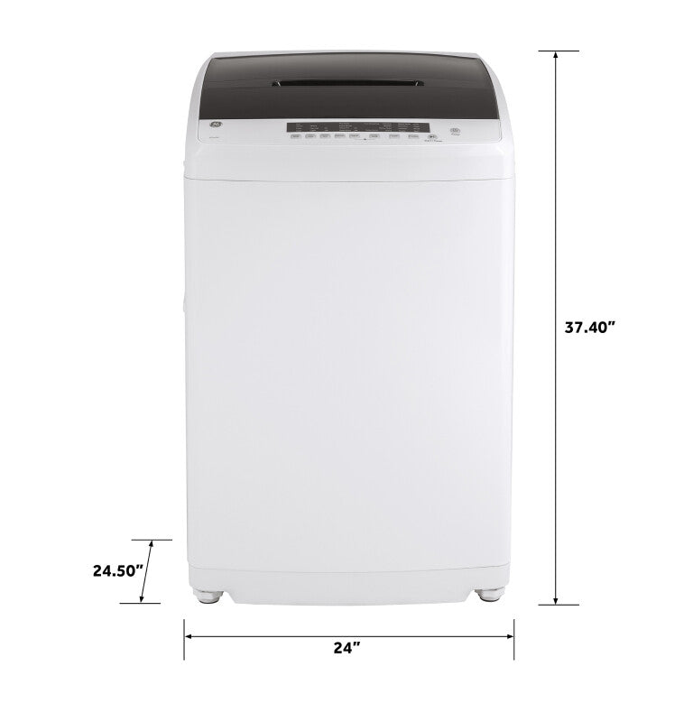 GE  Space-Saving 2.8 cu. ft. Capacity Stationary Washer with Stainless Steel Basket - White (GNW128SSMWW)