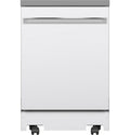 GE  24" Stainless Steel Interior Portable Dishwasher with Sanitize Cycle - White (GPT225SGLWW)