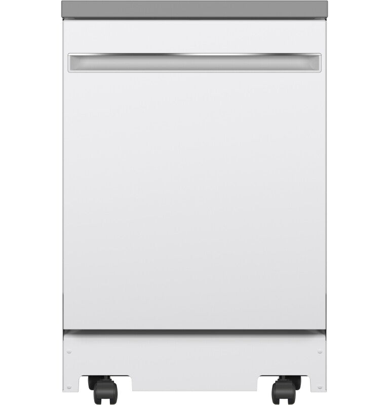 GE  24" Stainless Steel Interior Portable Dishwasher with Sanitize Cycle - White (GPT225SGLWW)
