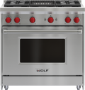 WOLF  WOLF RANGE GAS 36" W/ 4 BRNR & CHARBROILER - Other (GR364C)
