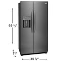 Frigidaire Gallery  22 Cu. Ft. 36" Counter-Depth Side-by-Side Refrigerator - Stainless Steel (GRSC2352AF)