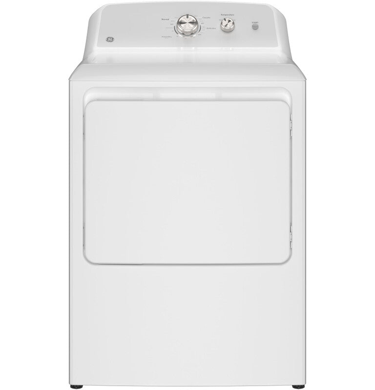 GE  7.2 cu. ft. Capacity Gas Dryer with Up To 120 ft. Venting and Reversible Door - White with Silver Matte Backsplash (GTD38GASWWS)
