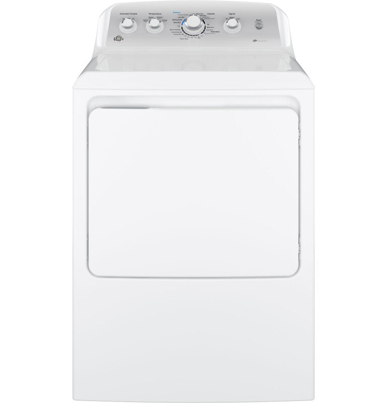 GE  7.2 cu. ft. Capacity aluminized alloy drum Gas Dryer with Sensor Dry - White on White with Silver Backsplash (GTD45GASJWS)