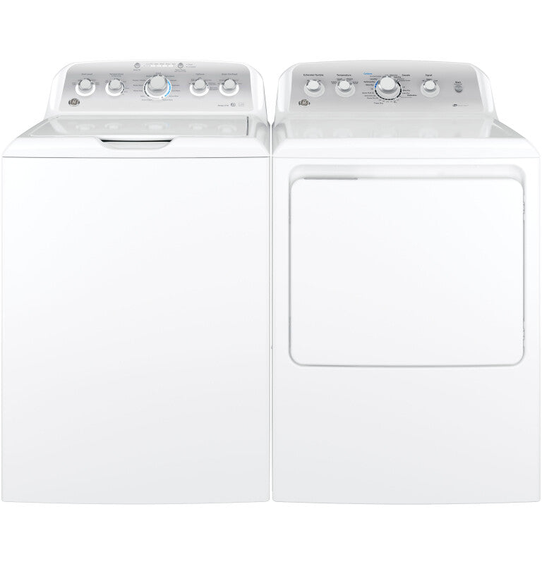 GE  7.2 cu. ft. Capacity aluminized alloy drum Gas Dryer with Sensor Dry - White on White with Silver Backsplash (GTD45GASJWS)
