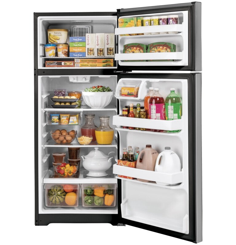 GE 28-Inch 16.6 Cu. Ft. Top-Freezer Refrigerator - Stainless Steel (GTS17GSNRSS)