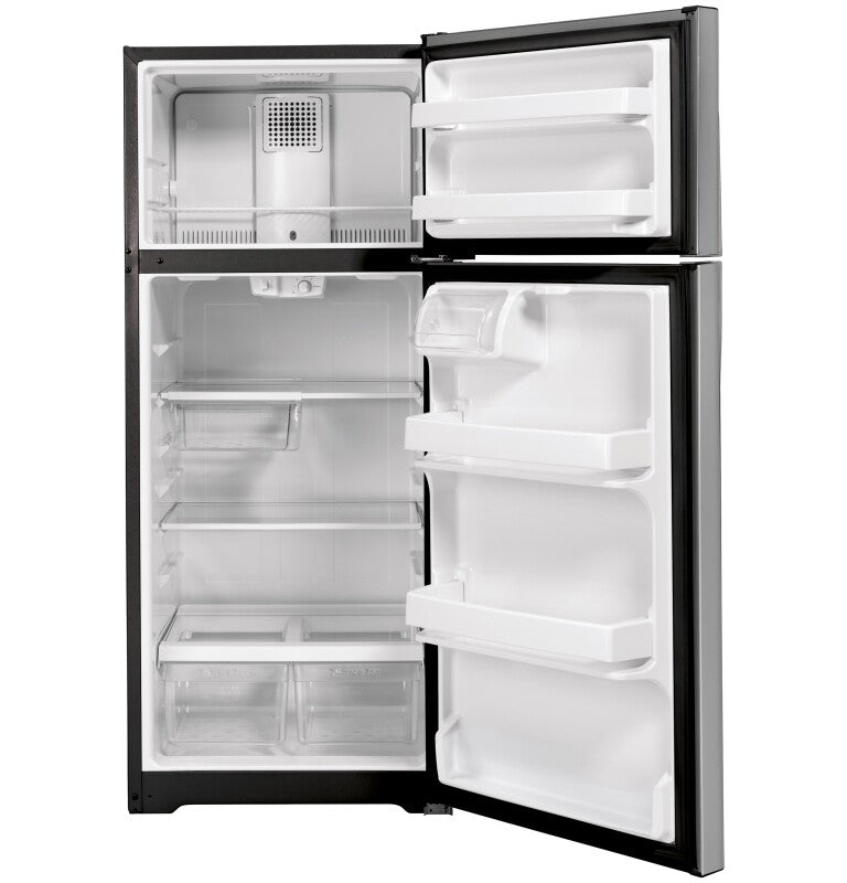 GE 28-Inch 16.6 Cu. Ft. Top-Freezer Refrigerator - Stainless Steel (GTS17GSNRSS)