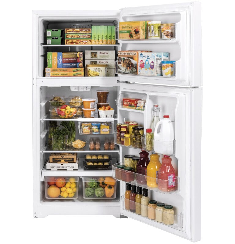 GE 32.8-Inch 21.9 Cu. Ft. Garage Ready Top-Freezer Refrigerator - White (GTS22KGNRWW)