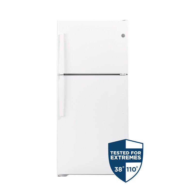 GE 32.8-Inch 21.9 Cu. Ft. Garage Ready Top-Freezer Refrigerator - White (GTS22KGNRWW)