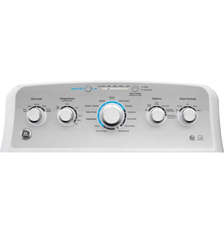 GE  4.6 cu. ft. Capacity Washer with Stainless Steel Basket - White on White with Silver Backsplash (GTW500ASNWS)