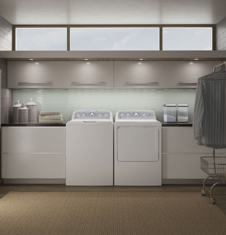 GE  4.6 cu. ft. Capacity Washer with Stainless Steel Basket - White on White with Silver Backsplash (GTW500ASNWS)