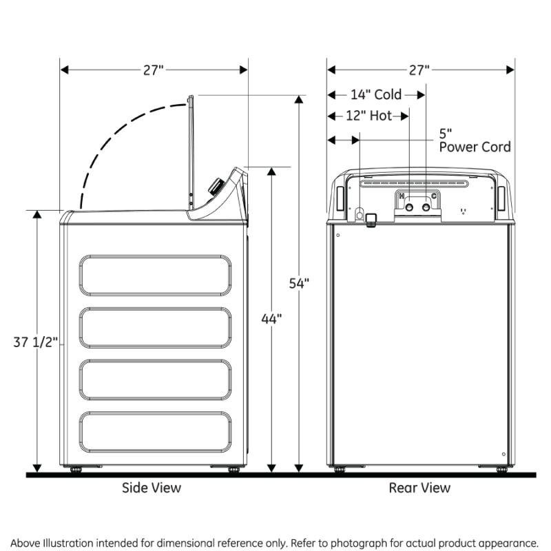 GE  4.6 cu. ft. Capacity Washer with Stainless Steel Basket - White on White with Silver Backsplash (GTW500ASNWS)