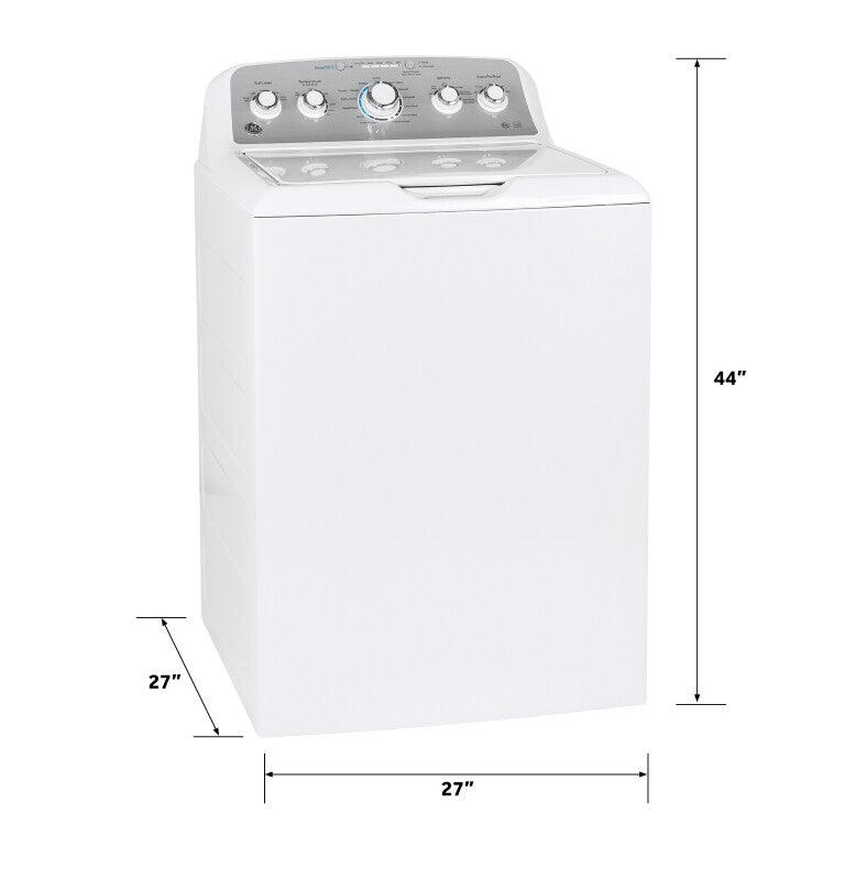 GE  4.6 cu. ft. Capacity Washer with Stainless Steel Basket - White on White with Silver Backsplash (GTW500ASNWS)