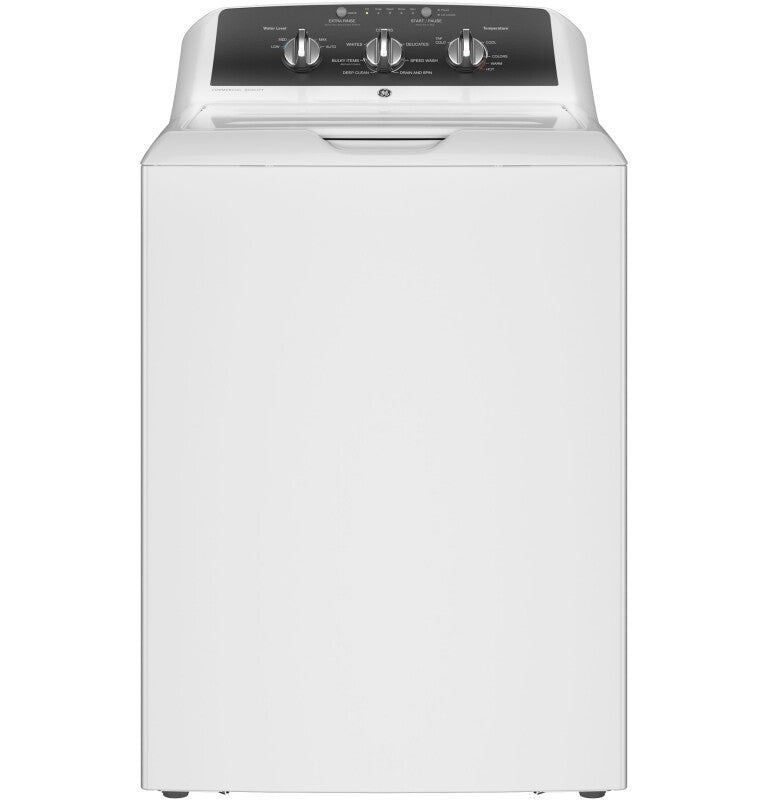GE  4.3 cu. ft. Capacity Washer with Stainless Steel Basket,5-yr Limited Warranty - White with Black Stainless Backsplash (GTW525ACWWB)
