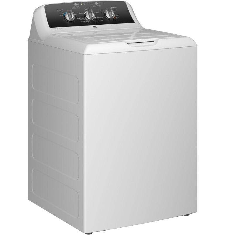 GE  4.3 cu. ft. Capacity Washer with Stainless Steel Basket,5-yr Limited Warranty - White with Black Stainless Backsplash (GTW525ACWWB)