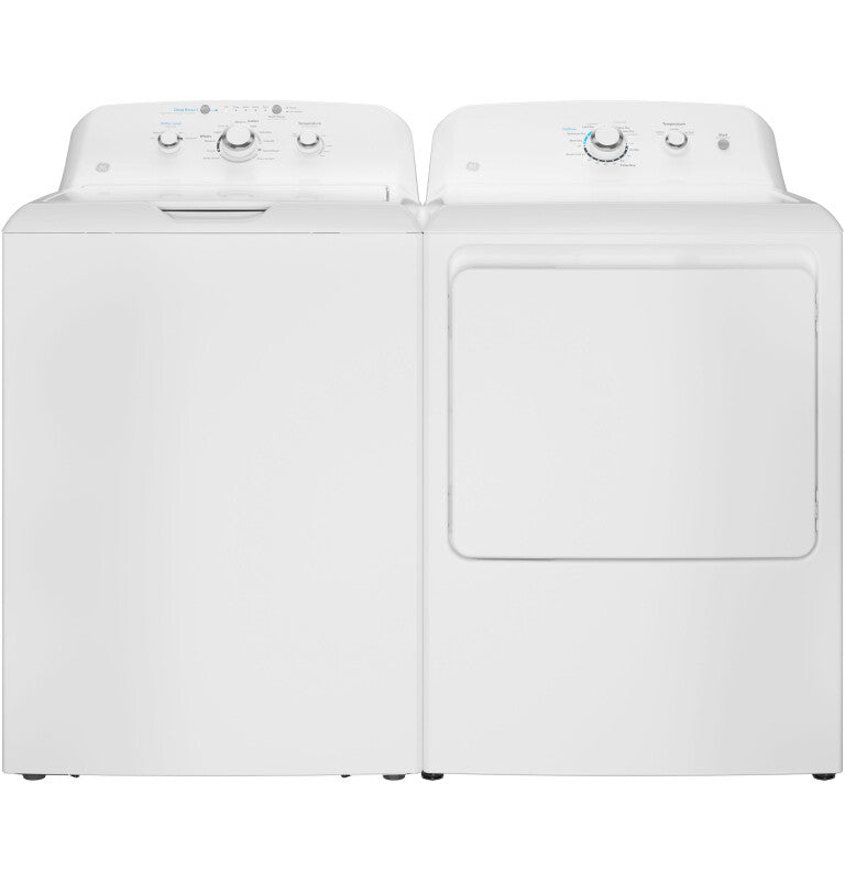 GE  6.2 cu. ft. Capacity Electric Dryer with Up To 120 ft. Venting and Shallow Depth - White (GTX33EASKWW)