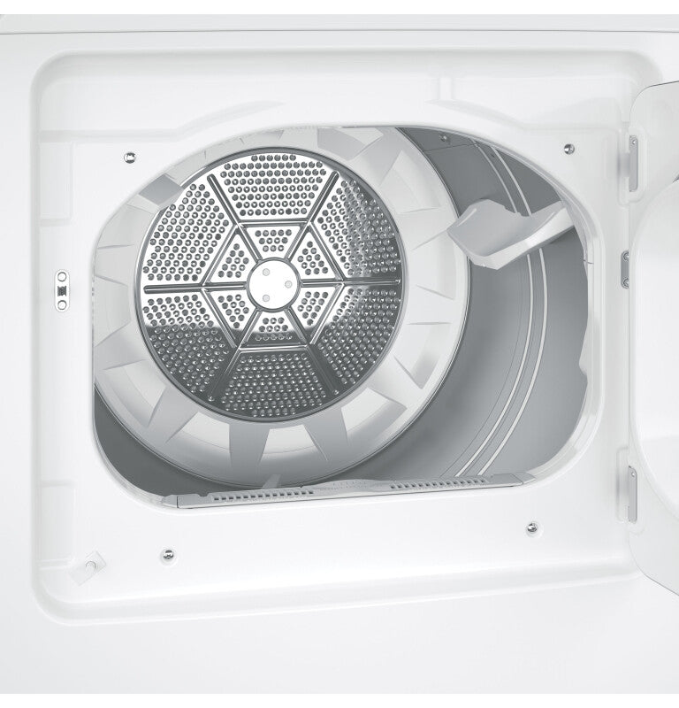 GE  6.2 cu. ft. Capacity Electric Dryer with Up To 120 ft. Venting and Shallow Depth - White (GTX33EASKWW)