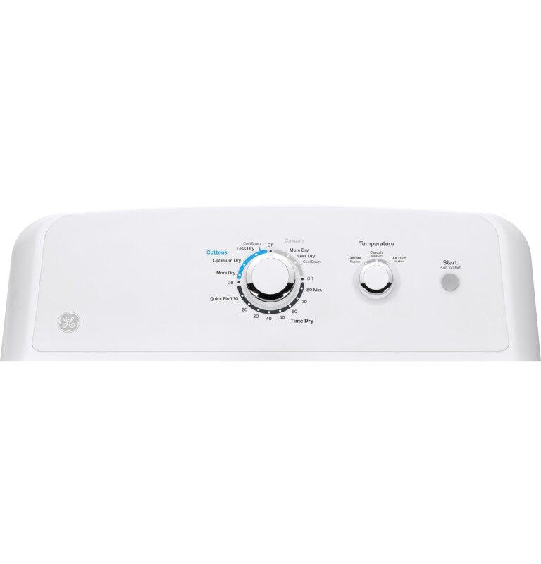 GE  6.2 cu. ft. Capacity Gas Dryer with Up To 120 ft. Venting and Shallow Depth - White (GTX33GASKWW)