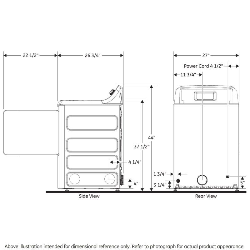 GE  6.2 cu. ft. Capacity Gas Dryer with Up To 120 ft. Venting and Shallow Depth - White (GTX33GASKWW)
