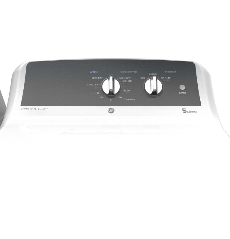 GE  6.2 cu. ft. Capacity Gas Dryer with Up To 120 ft. Venting and 5-yr Limited Warranty - White (GTX52GASPWB)