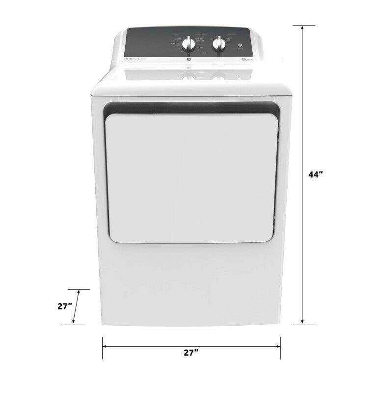 GE  6.2 cu. ft. Capacity Gas Dryer with Up To 120 ft. Venting and 5-yr Limited Warranty - White (GTX52GASPWB)
