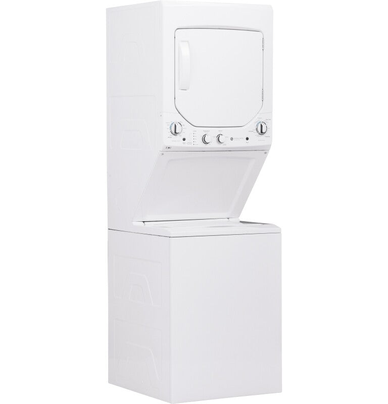 GE  Unitized Spacemaker 2.3 cu. ft. Capacity Washer with Stainless Steel Basket and 4.4 cu. ft. Capacity Electric Dryer - White on White (GUD24ESSMWW)