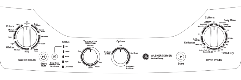 GE  Unitized Spacemaker 2.3 cu. ft. Capacity Washer with Stainless Steel Basket and 4.4 cu. ft. Capacity Electric Dryer - White on White (GUD24ESSMWW)