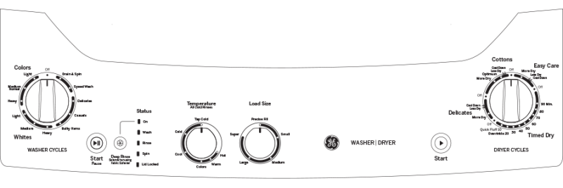 GE  Unitized Spacemaker 3.8 cu. ft. Capacity Washer with Stainless Steel Basket and 5.9 cu. ft. Capacity Gas Dryer - White on White (GUD27GSSMWW)