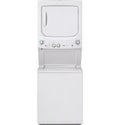 GE  Unitized Spacemaker 3.8 cu. ft. Capacity Washer with Stainless Steel Basket and 5.9 cu. ft. Capacity Long Vent Electric Dryer - White on White (GUV27ESSMWW)