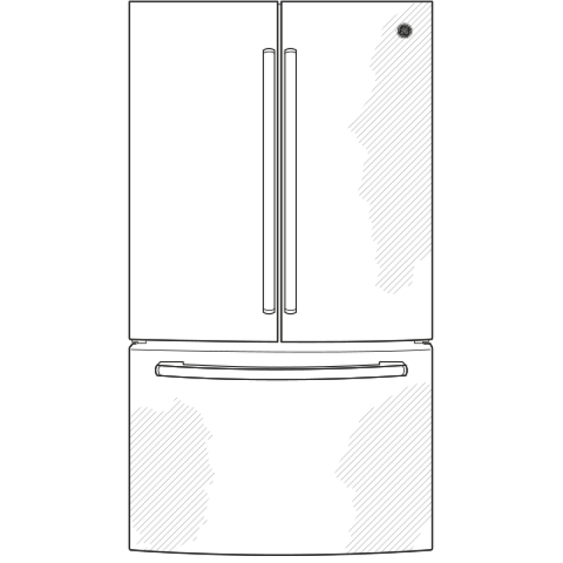 GE  18.6 Cu. Ft. Counter-Depth French-Door Refrigerator - Fingerprint Resistant Slate (GWE19JMLES)