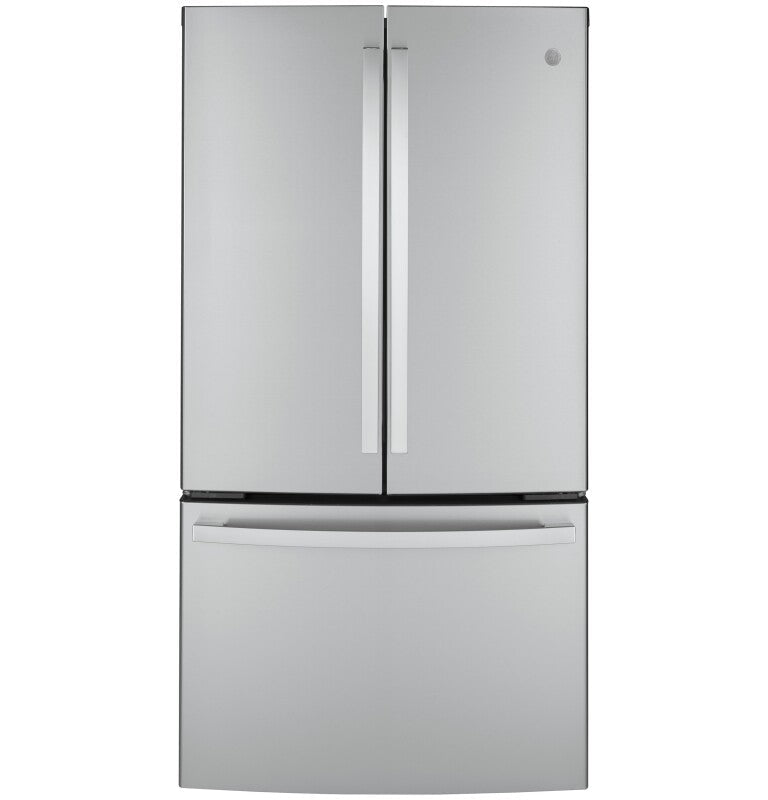 GE  23.1 Cu. Ft. Counter-Depth Fingerprint Resistant French-Door Refrigerator - Fingerprint Resistant Stainless Steel (GWE23GYNFS)