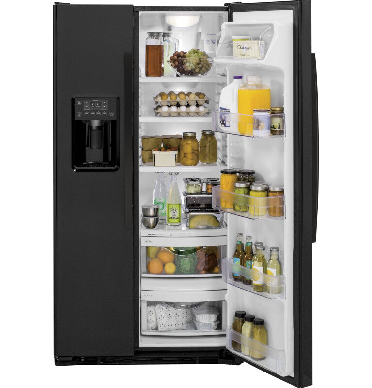 GE  21.9 Cu. Ft. Counter-Depth Side-By-Side Refrigerator - Black (GZS22DGJBB)