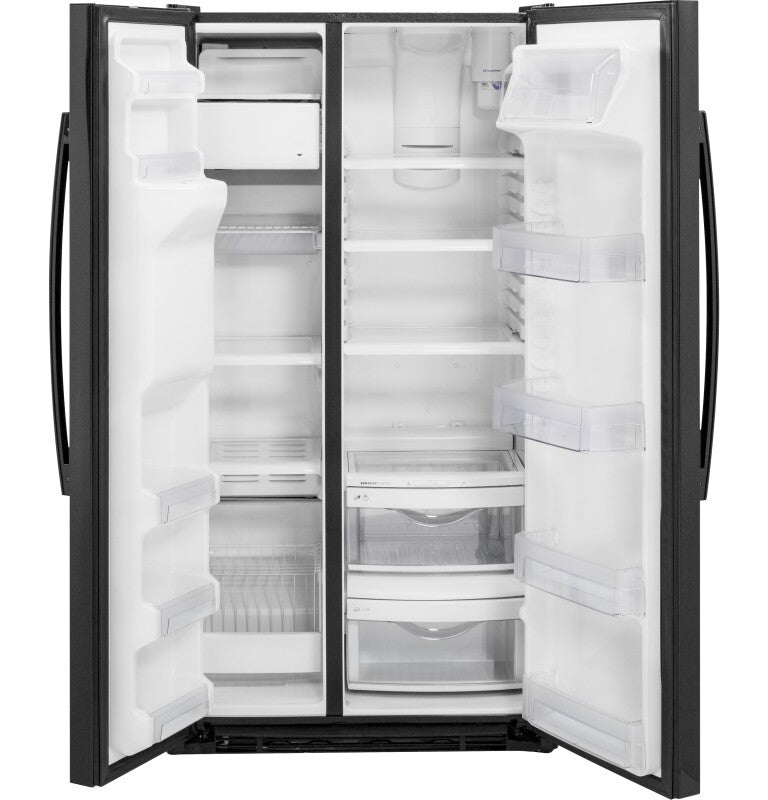 GE  21.9 Cu. Ft. Counter-Depth Side-By-Side Refrigerator - Black (GZS22DGJBB)