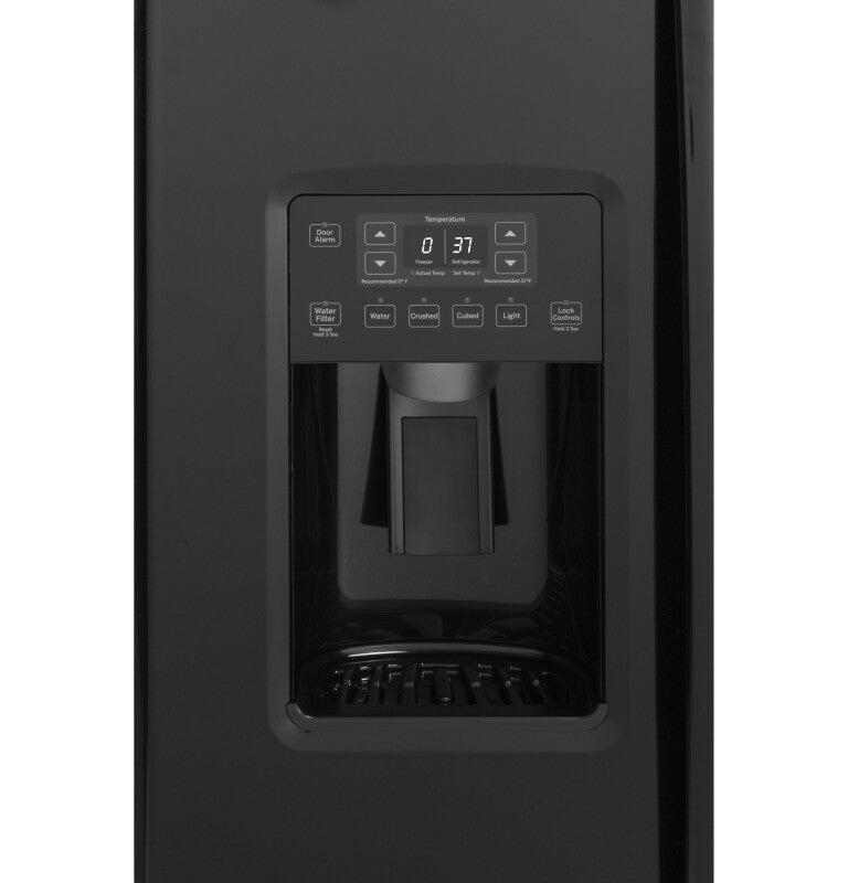 GE  21.9 Cu. Ft. Counter-Depth Side-By-Side Refrigerator - Black (GZS22DGJBB)