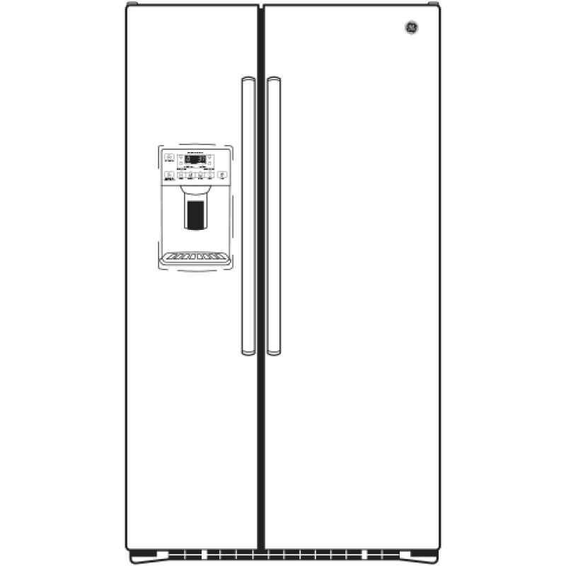 GE  21.9 Cu. Ft. Counter-Depth Side-By-Side Refrigerator - Black (GZS22DGJBB)