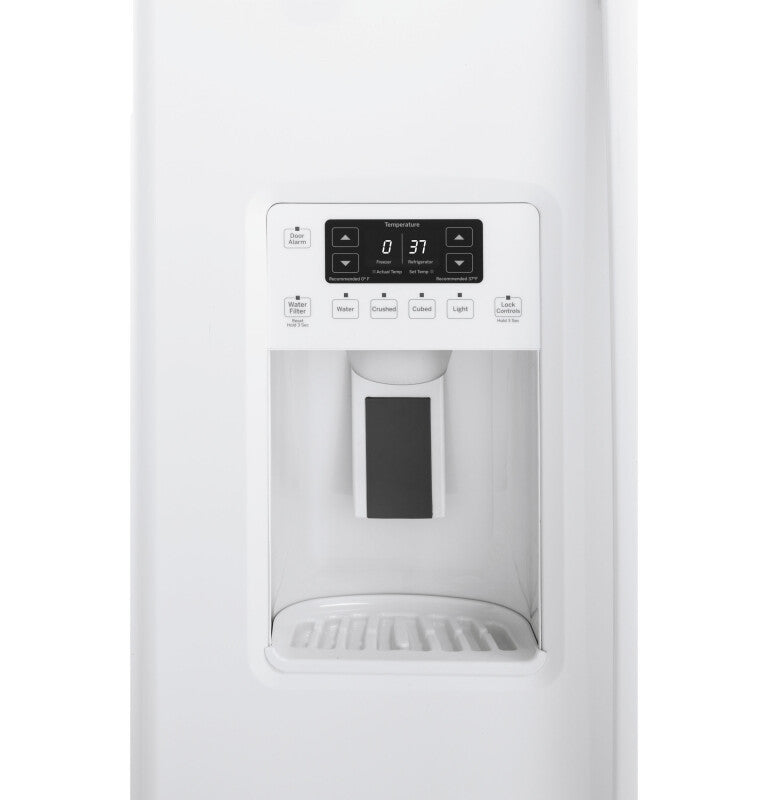 GE  21.9 Cu. Ft. Counter-Depth Side-By-Side Refrigerator - White (GZS22DGJWW)