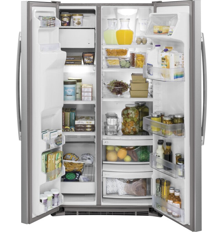 GE  21.9 Cu. Ft. Counter-Depth Side-By-Side Refrigerator - Stainless Steel (GZS22DSJSS)