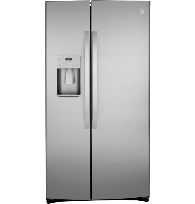 GE  21.8 Cu. Ft. Counter-Depth Fingerprint Resistant Side-By-Side Refrigerator - Fingerprint Resistant Stainless (GZS22IYNFS)