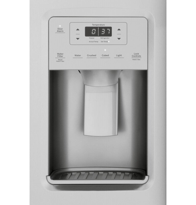 GE  21.8 Cu. Ft. Counter-Depth Fingerprint Resistant Side-By-Side Refrigerator - Fingerprint Resistant Stainless (GZS22IYNFS)