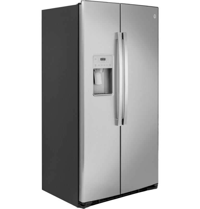 GE  21.8 Cu. Ft. Counter-Depth Fingerprint Resistant Side-By-Side Refrigerator - Fingerprint Resistant Stainless (GZS22IYNFS)
